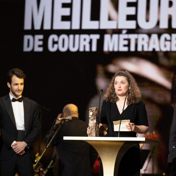 Ana Girardot , Bertrand Usclat, Folie Douce, Folie Dure (César du meilleur film de Court Métrage d'Animation ) réalisé par Marine Laclotte, produit par Christian Pfohl - 47ème édition de la cérémonie des César à l'Olympia à Paris le 25 février 2022. © Borde / Jacovides / Bestimage 