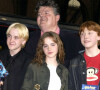 Robbie Coltrane avec Rupert Grint, Emma Watson et Tom Felton à Londres.