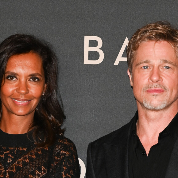 Brad Pitt et Karine Le Marchand à la première du film "Babylon" au cinéma Le Grand Rex à Paris, France, le 14 janvier 2023. © Coadic Guirec/Bestimage
