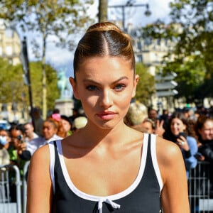 Thylane Blondeau arrive au défilé de mode Miu Miu lors de la Fashion Week printemps/été 2022 à Paris, France, le 5 octobre 2021. © Veeren Ramsamy-Christophe Clovis/Bestimage 