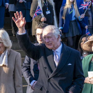 Le roi Charles III d'Angleterre et Camilla Parker Bowles, reine consort d'Angleterre, visitent l'hôtel de ville de Bolton, Royaume Uni, 20 janvier 2023, pour se joindre à une réception pour rencontrer des représentants de la communauté, dans le cadre d'une visite dans le Grand Manchester. 