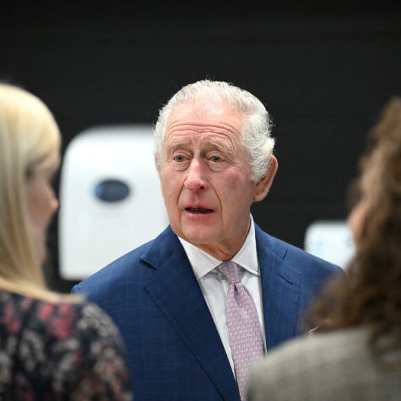 Le roi Charles III d'Angleterre visite la siège de Kellogg pour marquer les 100 ans de Kellogg au Royaume-Uni dans le quartier de Trafford Park à Stretford, Royaume Uni, le 20 janvier 2023. 