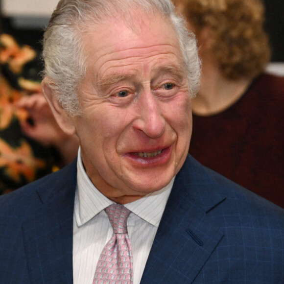 Le roi Charles III d'Angleterre visite la siège de Kellogg pour marquer les 100 ans de Kellogg au Royaume-Uni dans le quartier de Trafford Park à Stretford, Royaume Uni, le 20 janvier 2023. 