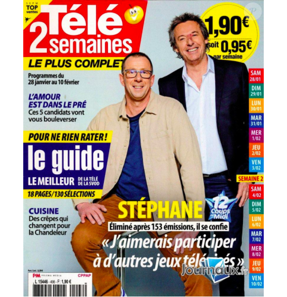 Couverture du magazine Télé 2 semaines n°498, paru le 21 janvier 2023.