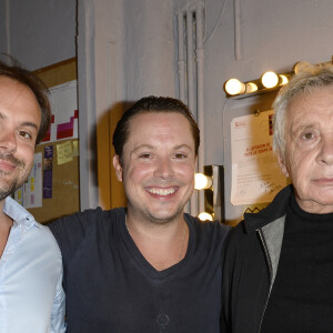 Michel Sardou et ses fils Romain et Davy - Michel Sardou assiste à la représentation de son fils Davy au Théâtre Rive-Gauche dans la pièce "Georges et Georges " à Paris le 2 septembre 2014.