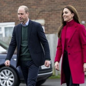 Le prince William, prince de Galles, et Catherine (Kate) Middleton, princesse de Galles, à leur arrivée au Windsor Foodshare à Windsor. Le 26 janvier 2023 