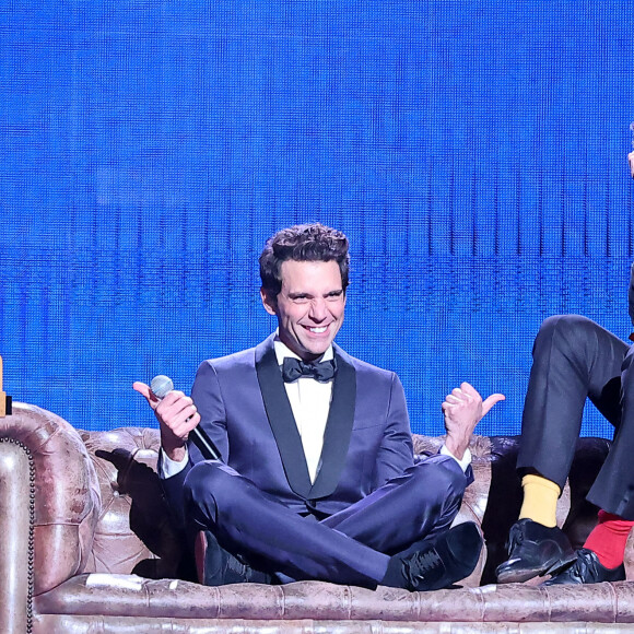Exclusif - Mika et Vianney - Enregistrement de l'émission "Le gala des Pièces Jaunes, le concert événement" au Zenith de Paris, diffusée le 28 janvier sur France 2. Le 25 janvier 2023 © Dominique Jacovides / Bestimage 
