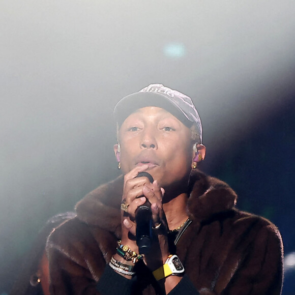 Exclusif - Pharrell Williams - Enregistrement de l'émission "Le gala des Pièces Jaunes, le concert événement" au Zenith de Paris, diffusée le 28 janvier sur France 2. Le 25 janvier 2023 © Dominique Jacovides / Bestimage 