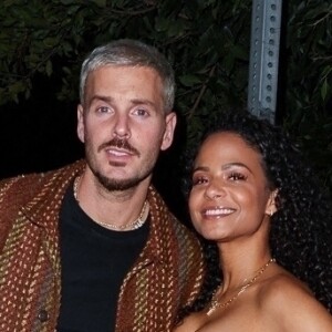 Exclusif - Christina Milian et son mari M. Pokora (Matt Pokora) à la sortie du restaurant Catch Steak House à West Hollywood, Los Angeles, Californie, Etats-Unis, le 6 janvier 2023. Christina est avec un à emporter. 