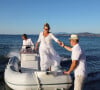 Exclusif - Mariage de Christine Bravo et Stéphane Bachot sur la plage du restaurant Marinella à l'Ile Rousse en Corse, le 11 juin 2022. © Dominique Jacovides / Bestimage