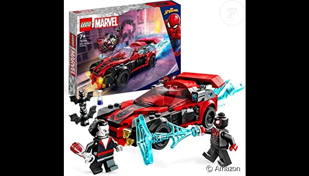 En voiture pour capturer le vampire avec ce jeu de construction Lego Marvel Miles Morales VS Morbius