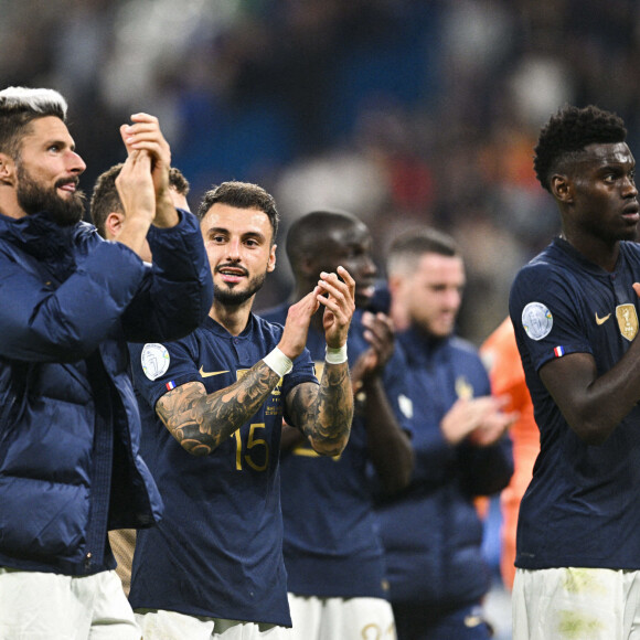 Olivier Giroud (Fra) / Jonathan Clauss (Fra) - Match de la 5ème et avant-dernière journée de Ligue des nations entre la France et l'Autriche (2-0) au Stade de France à Saint-Denis.