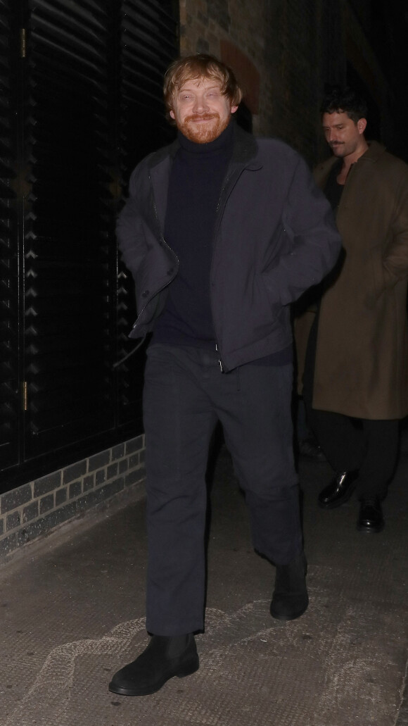 Rupert Grint quitte le club Chiltern Firehouse à Londres le 25 janvier 2023.