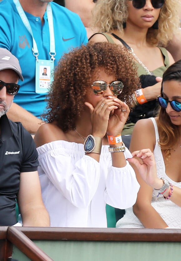 Susan Gossage encourage son compagnon Jérémy Chardy lors des internationaux de Roland Garros à Paris le 30 mai 2018. © Cyril Moreau - Dominique Jacovides / Bestimage