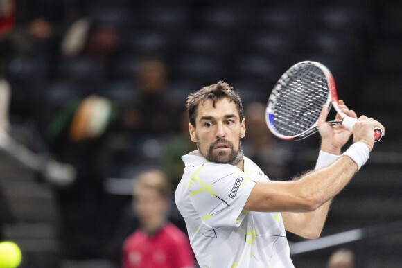 Jérémy Chardy s'incline face à Cristian Garin lors du tournoi de tennis Rolex Paris Masters à l'AccorHotels Arena le 31 octobre 2019. © Perusseau / Veeren / Bestimage 