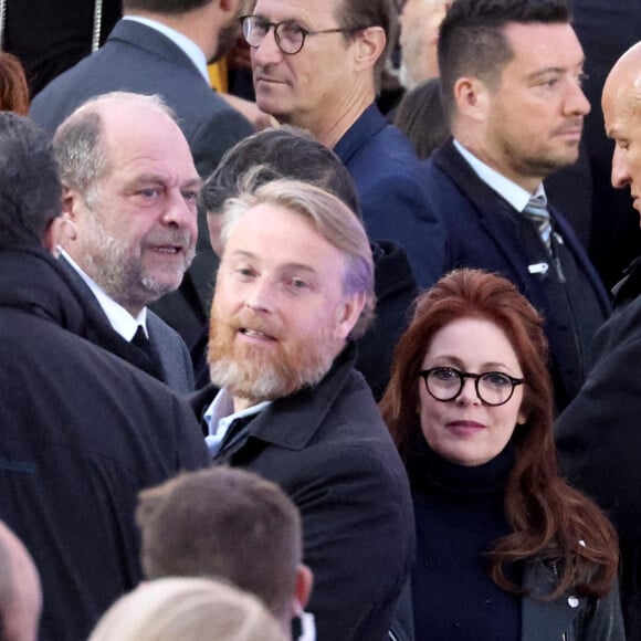 Eric Dupond-Moretti et Isabelle Boulay - Le président Emmanuel Macron prononce un discours au Champ de Mars le soir de sa victoire à l'élection présidentielle le 24 avril 2022. © Dominique Jacovides / Bestimage