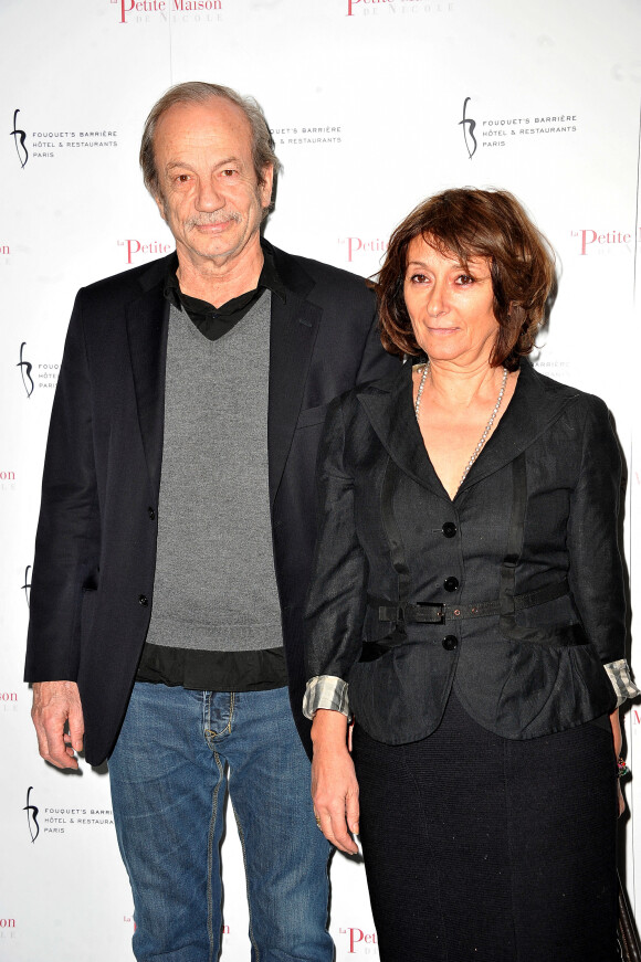 Patrick Chesnais et sa femme Josiane Stoleru - Inauguration du restaurant 'La Petite Maison de Nicole' a l'hotel Fouquet's Barriere a Paris le 21 Janvier 2013.