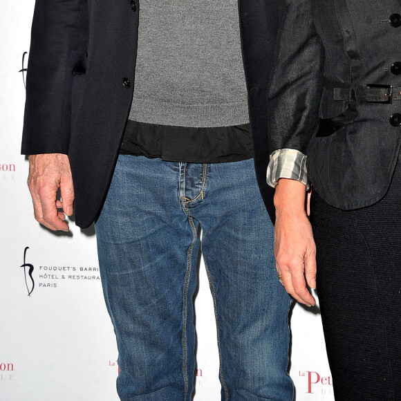 Patrick Chesnais et sa femme Josiane Stoleru - Inauguration du restaurant 'La Petite Maison de Nicole' a l'hotel Fouquet's Barriere a Paris le 21 Janvier 2013.