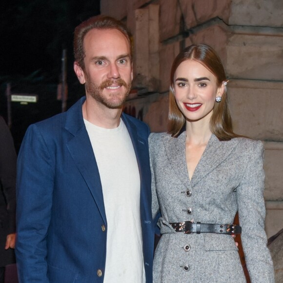 Lily Collins et son mari Charlie McDowell - Arrivées au dîner de lancement de la collection Clash de Cartier au Boros bunker à Berlin, le 21 septembre 2021.