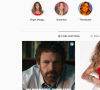 Capture d'écran du compte Instagram de Jennifer Lopez, l'épouse de Ben Affleck, et de sa publication avec la bande-annonce de la nouvelle réalisation de son mari, Air. Il apparaît dans la capture plus démotivé que jamais, une attitude qu'il réitère souvent comme lors des Grammys.