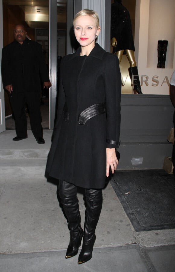 La princesse Charlene de Monaco - Ouverture de la nouvelle boutique Versace Soho a New York, le 24 octobre 2012.