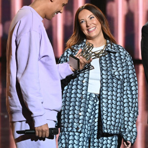 Le chanteur Stromae (Artiste masculin et Album "Multitude") avec sa femme Coralie Barbier lors de la 38ème cérémonie des Victoires de la musique à la Seine musicale de Boulogne-Billancourt, France, le 10 février 2023. © Coadic Guirec/Bestimage 