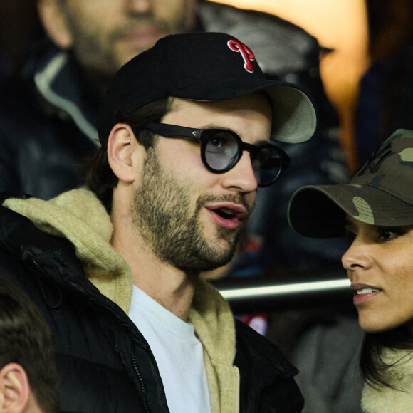 Shy'm - People dans les tribunes du match aller des 8èmes de finale de la ligue des champions entre le PSG et le Bayern Munich au Parc des Princes à Paris le 14 février 2023.