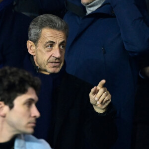 Nicolas Sarkozy - Match de 8ème de finale aller de la Ligue Des Champions 2023 (LDC) "PSG - Bayern Munich (0-1)" au Parc Des Princes, le 14 février 2023.