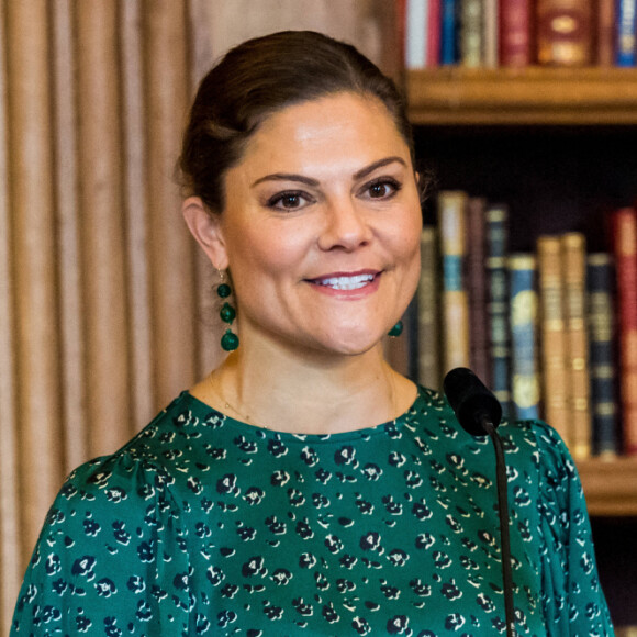 La princesse Victoria de Suède lors du séminaire "Believe in the future and trust in young people" de la fondation "Kronprinsessparets Stiftelse" au palais royal de Stockholm.