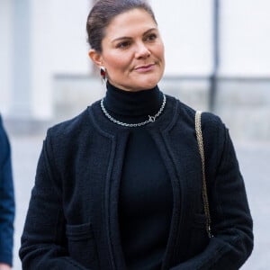 La princesse Victoria de Suède lors du séminaire de la Folke Bernadotte Academy (Folke Bernadotteakademin) au palais Rosenberg à Stockholm, Suède, le 23 janvier 2023. 