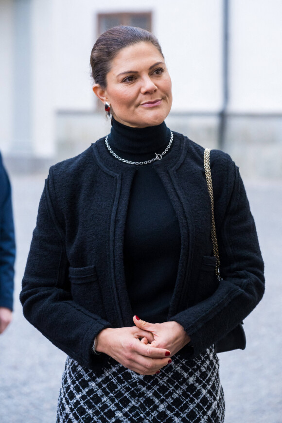 La princesse Victoria de Suède lors du séminaire de la Folke Bernadotte Academy (Folke Bernadotteakademin) au palais Rosenberg à Stockholm, Suède, le 23 janvier 2023. 