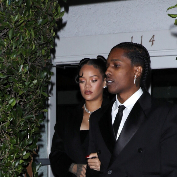 Rihanna et son compagnon ASAP Rocky sont allés dîner au restaurant "Giorgio Baldi" à Santa Monica le 10 janvier 2023. 