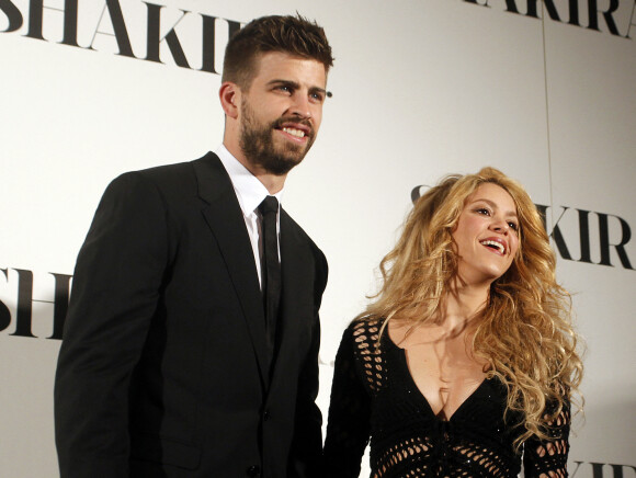 La chanteuse Shakira est venue présenter son nouvel album, le 10 ème intitulée Shakira, en présence de Gerard Piqué à Barcelone le 20 mars 2014