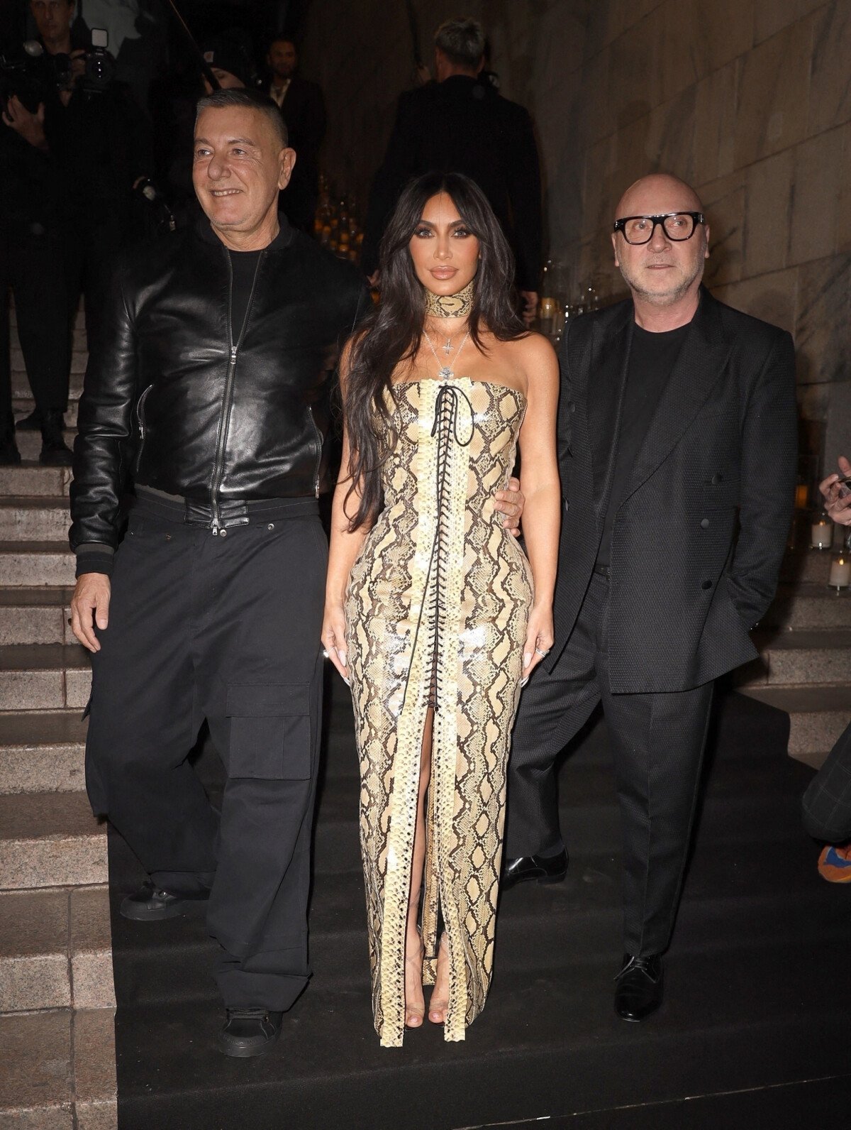 Photo : Kim Kardashian arrive à un dîner avec les designers Domenico