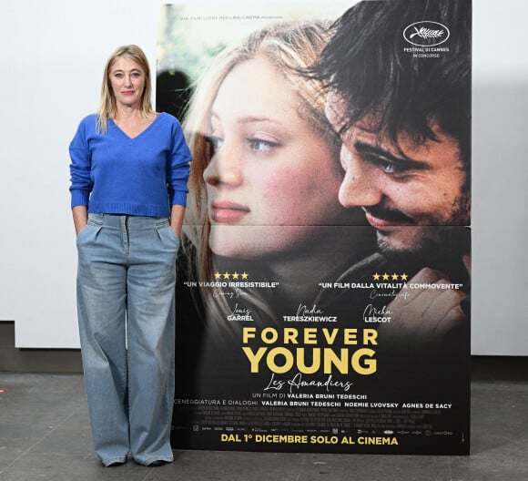 Valeria Bruni Tedeschi au photocall du film "Les Amandiers" ("Forever Young") à Rome, le 25 novembre 2022. 