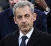Nicolas Sarkozy lors de la commémoration marquant le 104ème anniversaire de l'Armistice, mettant fin à la Première Guerre mondiale (WWI) à l'Arc de Tromphe sur la Place de l'Etoile à Paris. © Stéphane Lemouton/Bestimage