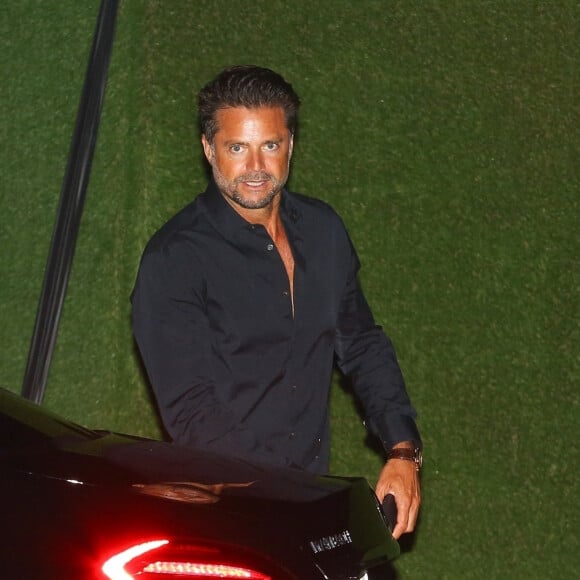 Exclusif - David Charvet avec une inconnue à la sortie du restaurant " Nobu" à Los Angeles, le 5 juin 2021. 