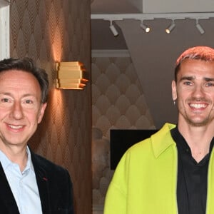 Stéphane Bern et Antoine Griezmann - Inauguration de la statue de cire de "Antoine Griezmann" au musée Grévin à Paris le 6 mars 2023. © Coadic Guirec/Bestimage