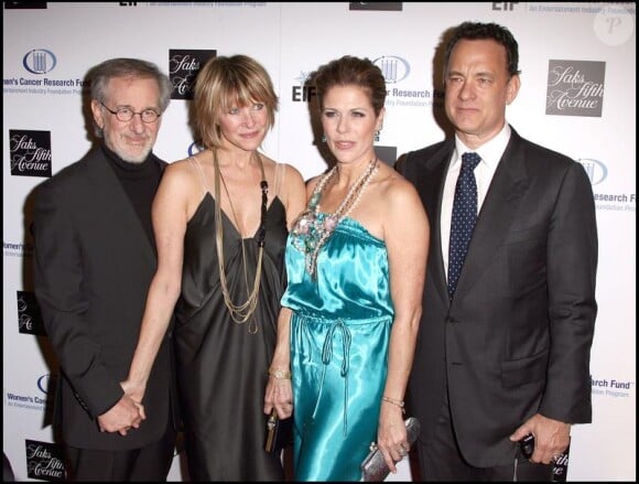Steven Spielberg, sa femme Kate Capshaw, Tom Hanks et sa femme Rita Wilson