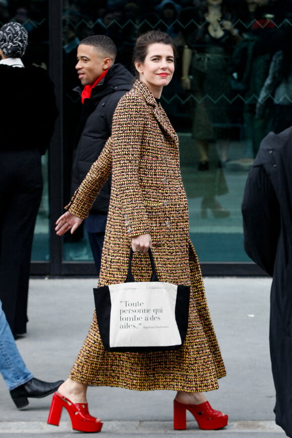 Charlotte Casiraghi - Sortie du défilé de mode prêt-à-porter automne-hiver 2023-2024 "Chanel" lors de la Fashion Week de Paris. Le 7 mars 2023. © Christophe Clovis-Veeren / Bestimage