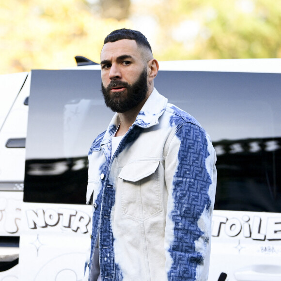 Karim Benzema - Arrivée des joueurs de l'équipe de France à Clairefontaine, le 14 novembre 2022. 