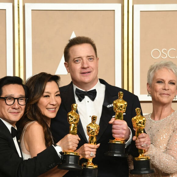 Ke Huy Quan, Michelle Yeoh, Brendan Fraser, Jamie Lee Curtis - 95e édition de la cérémonie des Oscars à Los Angeles, le 12 mars 2023. © Kevin Sullivan via Zuma Press/Bestimage