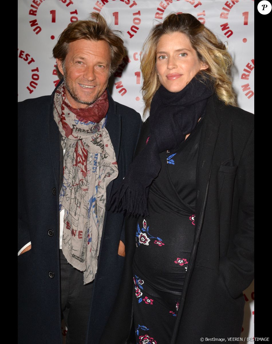 Laurent Delahousse et sa compagne Alice Taglioni (enceinte) lors d'une visite privée et d'un dîner de gala caritatif donné en faveur des actions de l'association "Un Rien C'est Tout" au musée Rodin à Paris, France, le 19 septembre 2019. © Veeren/Bestimage