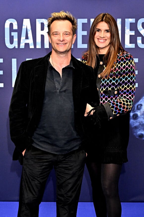David Hallyday et sa femme Alexandra Pastor durant l'avant première mondiale au Grimaldi Forum à Monaco, le 9 février 2023, du film "Les gardiennes de la planète" réalisé par Jean-Albert Lièvre et raconté par J.Dujardin.