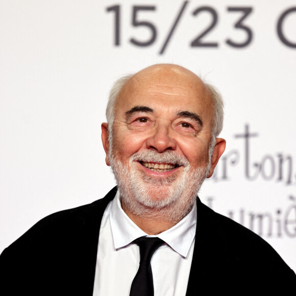 Interrogé sur le moment de ses week-end qu'il préfère, il répond "celui du bain".
Gérard Jugnot - Photocall lors de la cérémonie d'ouverture de la 14ème édition du Festival Lumière 2022 à la Halle Tony Garnier à Lyon le 15 octobre 2022. © Domnique Jacovides / Bestimage
