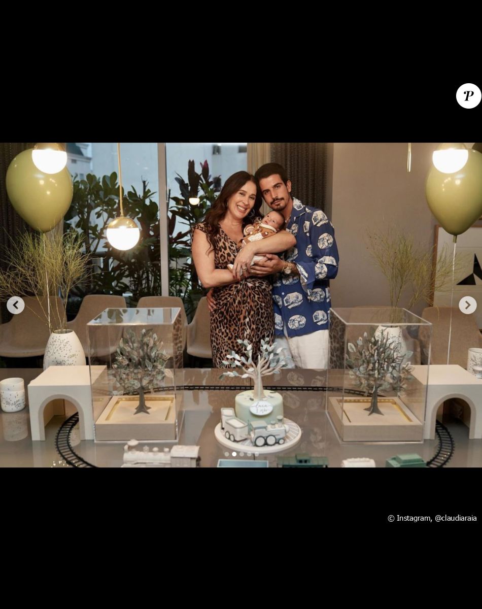 Claudia Raia et son compagnon Jarbas Homen de Mello avec leur fils Luca, né le 11 février 2023.