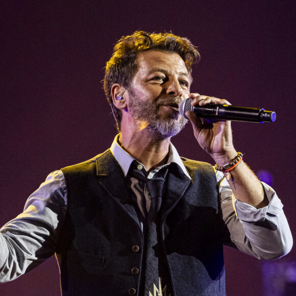 Exclusif - Christophe Maé - Concert hommage à Johnny Hallyday "Que je t'aime" à l'AccorHotels Arena Paris Bercy à Paris. Le 14 septembre 2021 © Borde-Jacovides-Moreau / Bestimage  Exclusive - No Web No Blog pour Belgique et Suisse 