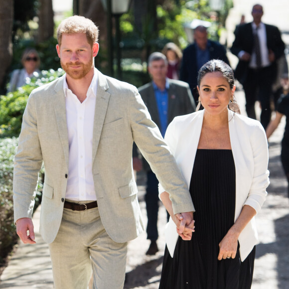 Le prince Harry, duc de Sussex, et Meghan Markle (enceinte), duchesse de Sussex en visite au "Andalusian Gardens" à Rabat lors de leur voyage officiel au Maroc 