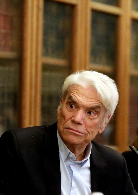 Exclusif - Bernard Tapie intervient lors de la promotion 2020 de la conférence des avocats du barreau de Paris, 11ème séance du premier tour, à la bibliothèque de l'ordre à Paris. Le 7 septembre 2020. © Dominique Jacovides / Bestimage 