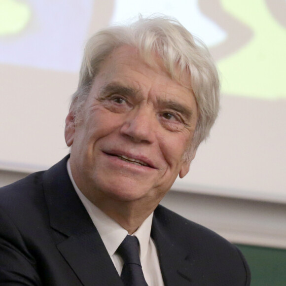 Exclusif - Bernard Tapie, nouveau parrain des étudiants en médecine, en compagnie de sa femme Dominique et de Christian Estrosi (maire de Nice) participe à la rentrée solennelle de la faculté de médecine de Nice, le 22 novembre 2018. 